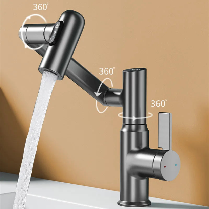 LED Display 360° Rotating Basin Faucet - Hot & Cold Mixer Tap