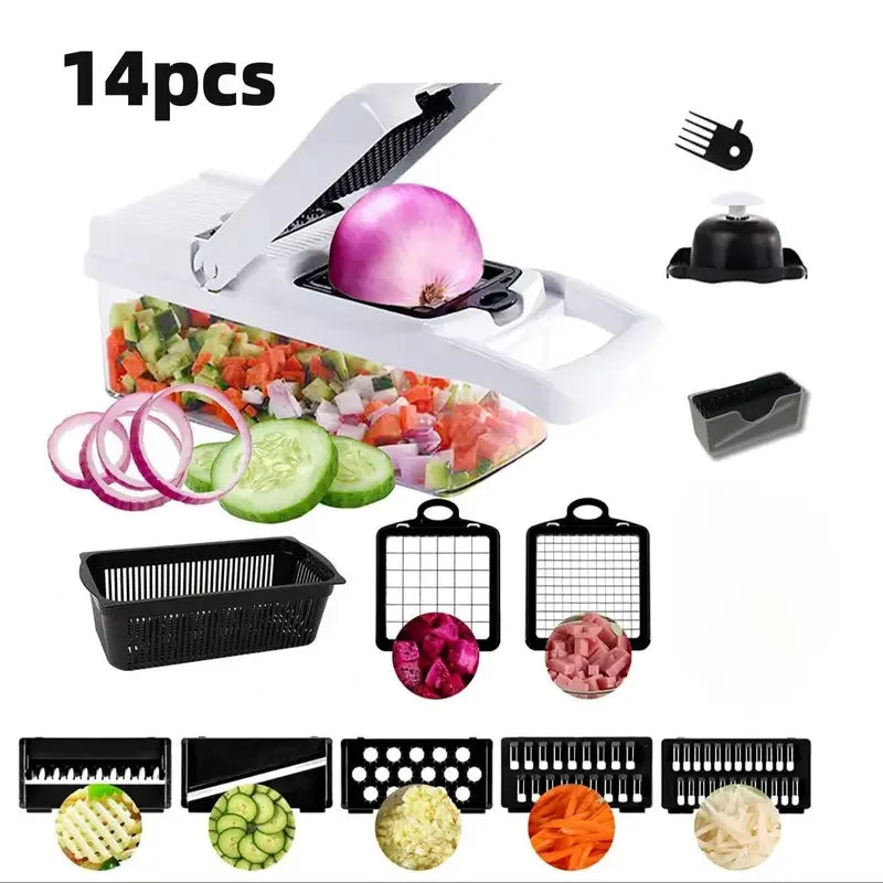 14-Piece Multi-Functional Kitchen Vegetable Cutter & Slicer Set