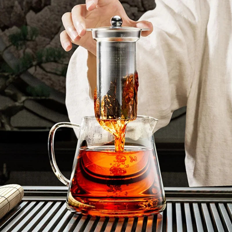 Heat-Resistant Glass Teapot with Stainless Steel Infuser – Kung Fu Teaware Set