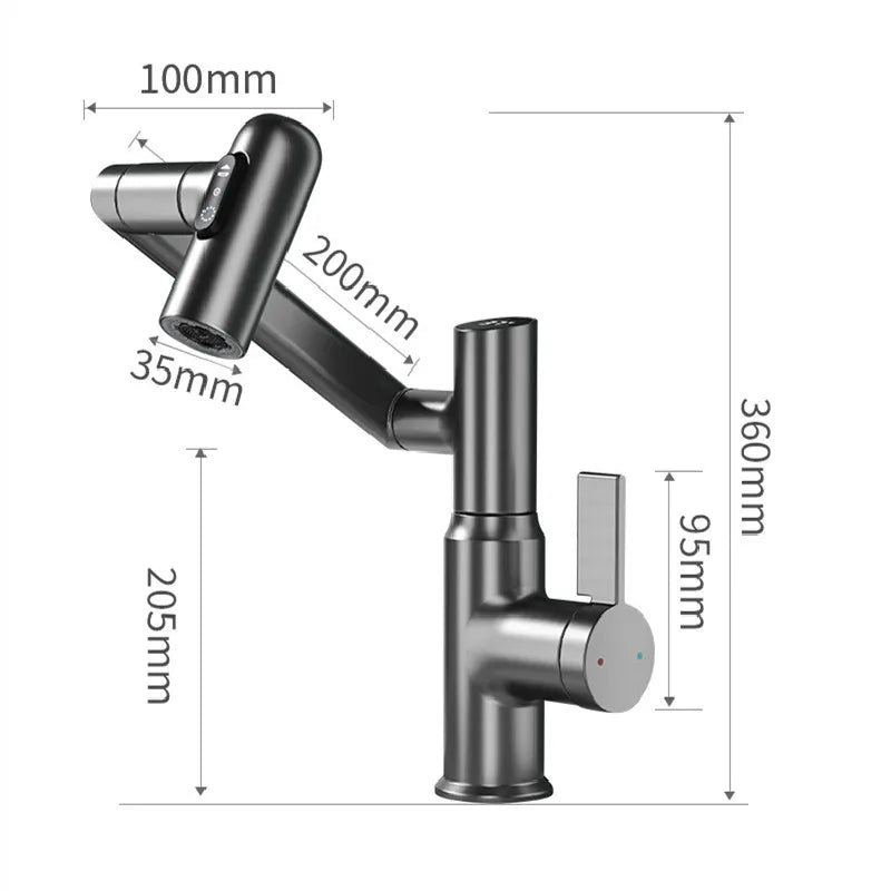 LED Display 360° Rotating Basin Faucet - Hot & Cold Mixer Tap