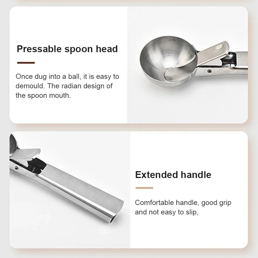 Stainless Steel Ice Cream & Fruit Scooper