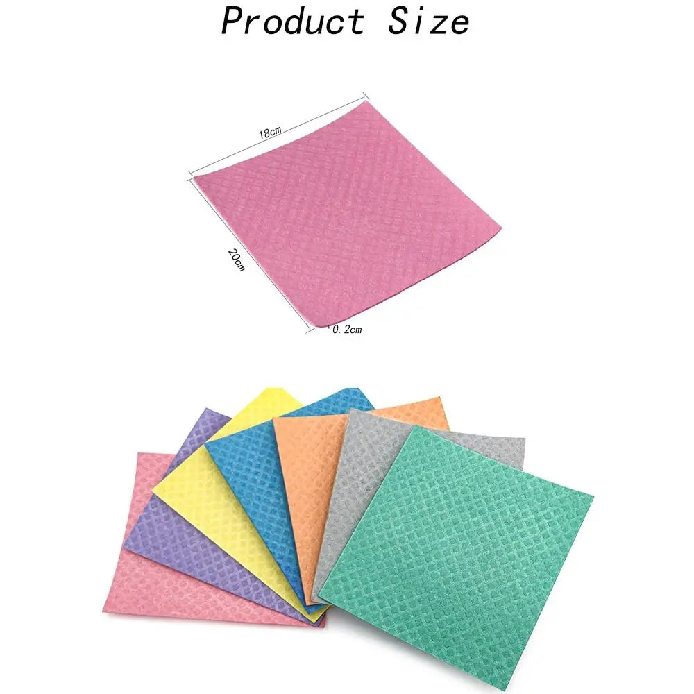 10Pcs Reusable Swedish Sponge Cloths – Colorful, Flexible, Eco-Friendly Kitchen Rags