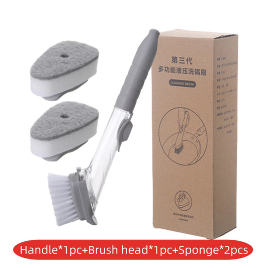 Long Handle Dish Brush & Soap Dispenser Set