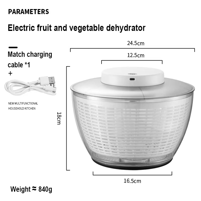 Electric Vegetable & Fruit Dehydrator with Quick Cleaning and Wet-Dry Separation