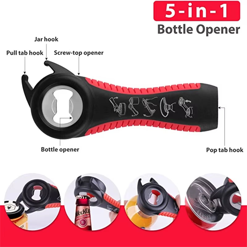 6-in-1 Jar and Bottle Opener with Non-Slip Grip