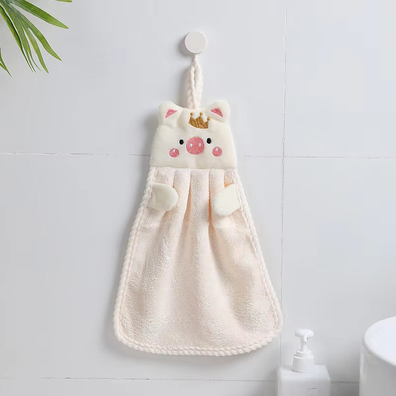 Korean Style Coral Velvet Hangable Kitchen & Bathroom Towel