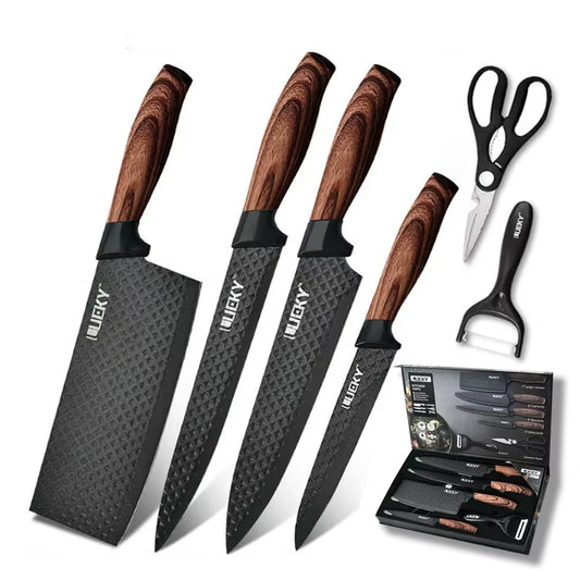 Gift Case Chef Knife Set – Stainless Steel Knives, Scissors, Peeler, Cleaver & Tools