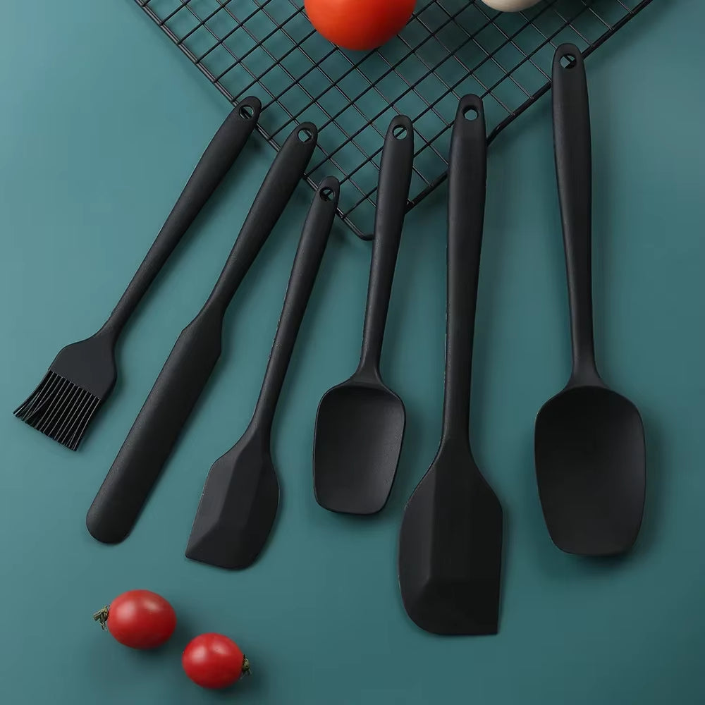 6-Piece Silicone Spatula Set - Heat-Resistant, Non-Stick Baking & Cooking Tools