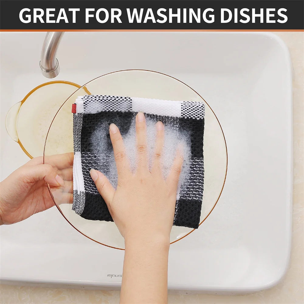 100% Cotton Waffle Weave Dishcloths - Super Soft & Absorbent Kitchen Towels