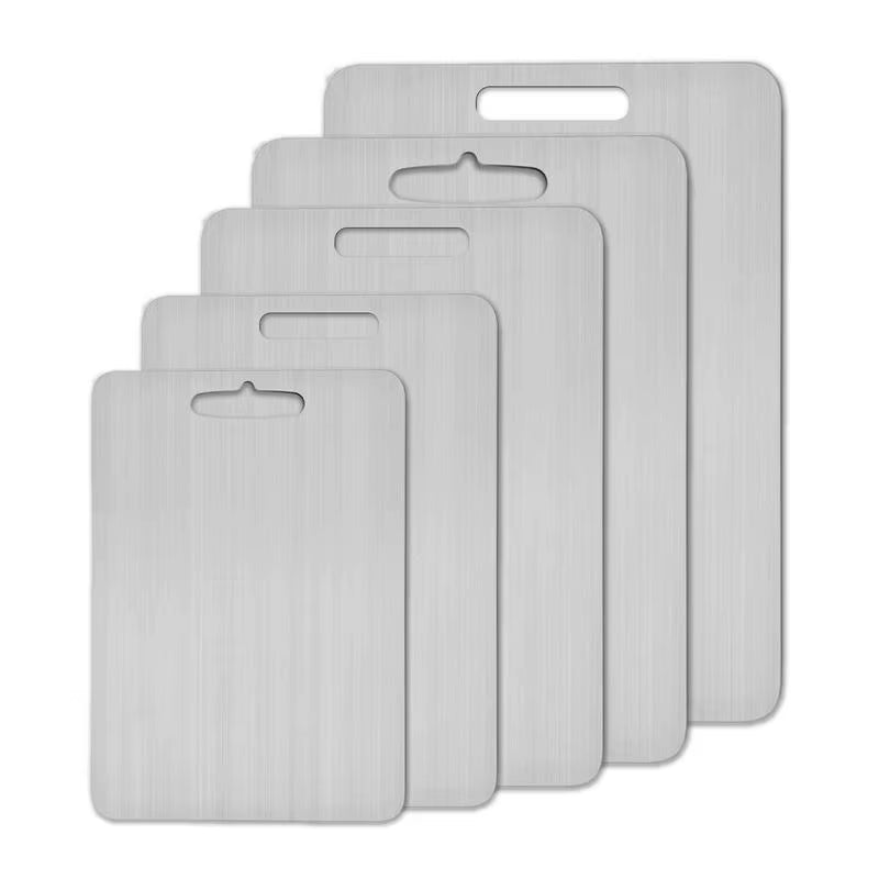 Titanium Stainless Steel Cutting Board – Thickened, Double-Sided, Food Grade, Portable for Fruit & Meat