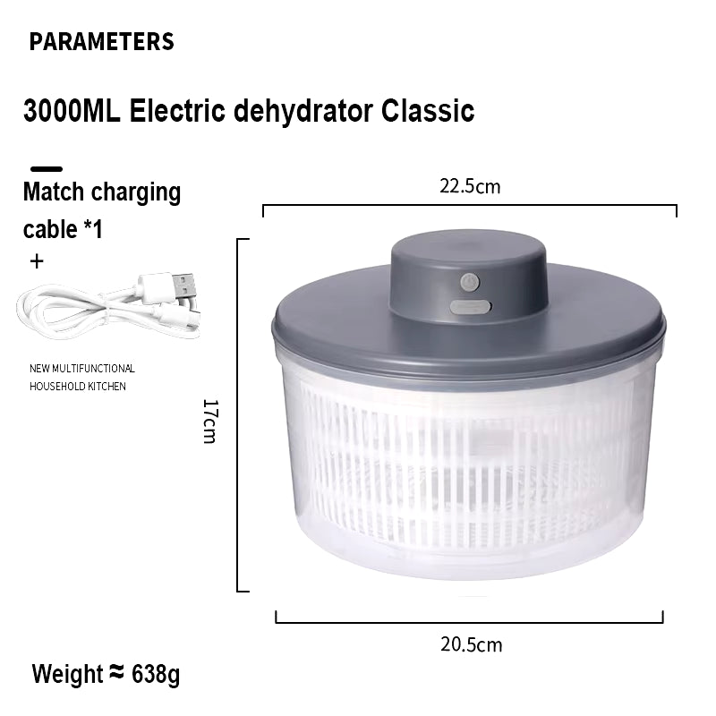 Electric Vegetable & Fruit Dehydrator with Quick Cleaning and Wet-Dry Separation